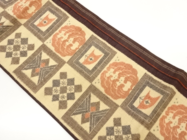 JAPANESE NAGOYA OBI / TSUMUGI / WOVEN SHIKISHI PATTERN